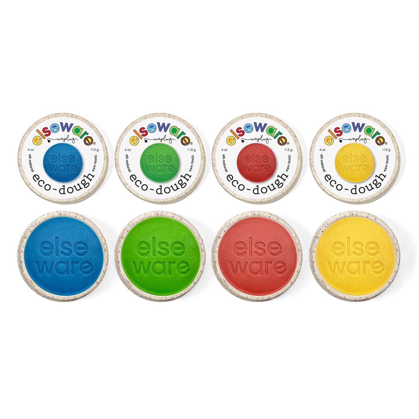 Eco-Dough 12ct Singles - 1/4 lb - Natural, Non-Toxic : Assorted | 4 Colors