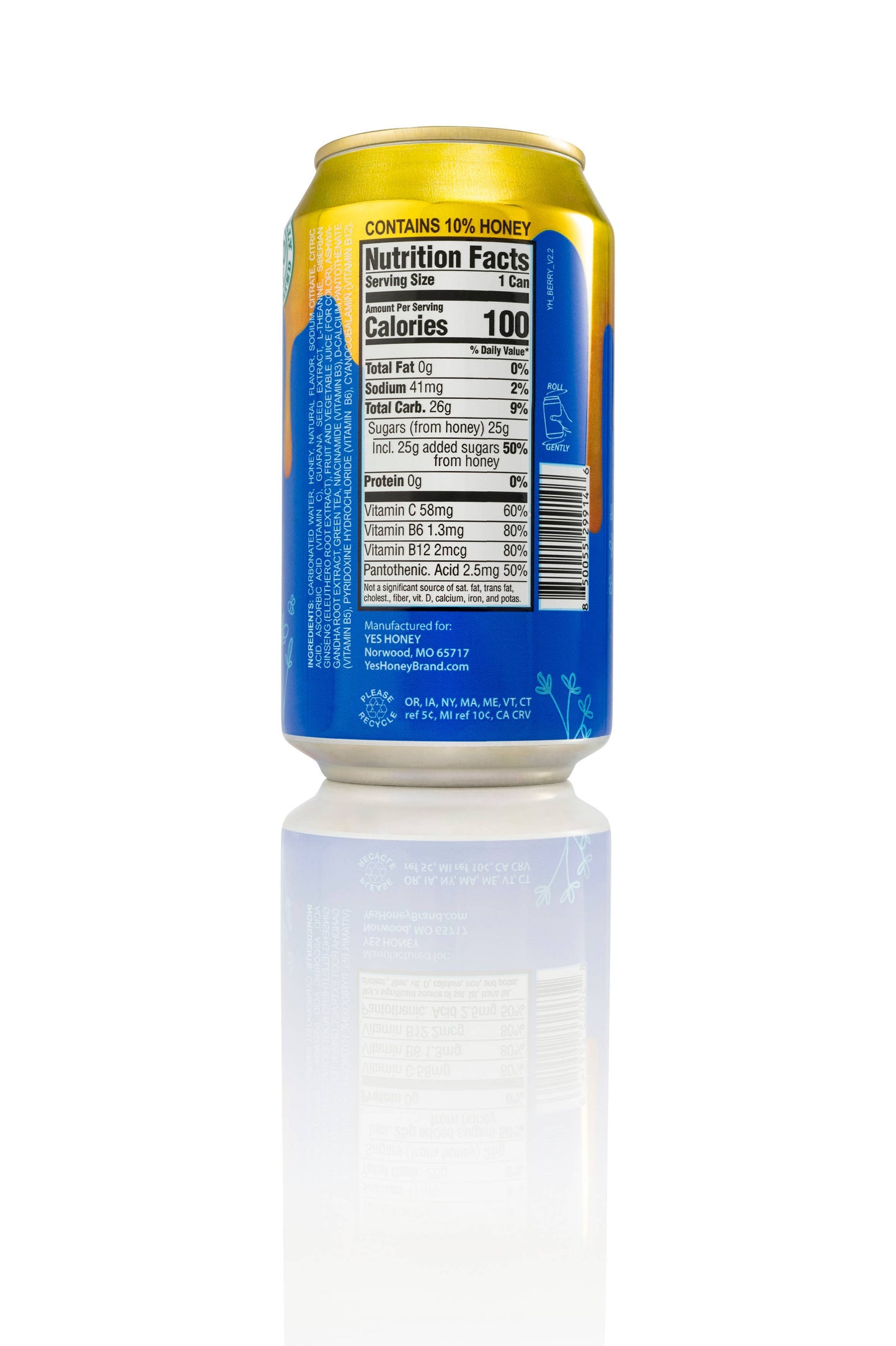 Yes Honey Berry | Functional Soda | No Corn Syrup | Caffeine